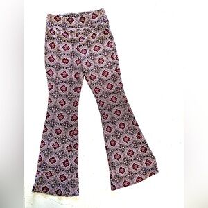 Fun Fabric Flare Pants - Pink